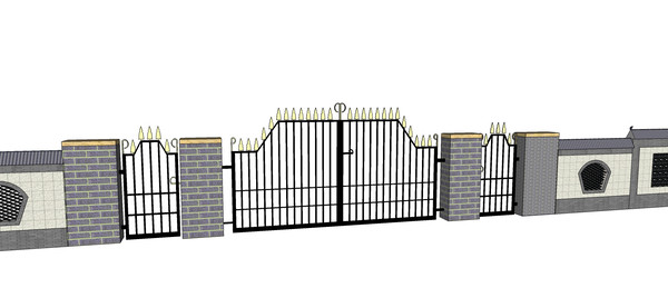 中式风格大门模型 中式风格大门模型