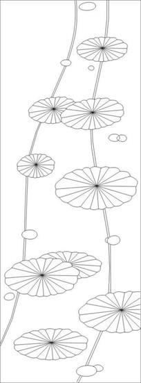 抽象荷叶雕刻图案