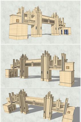 精细欧式小区主入口大门 精细欧式小区主入口大门