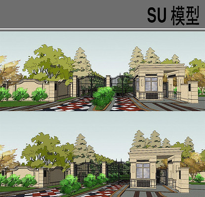 小区入口景观 小区入口景观