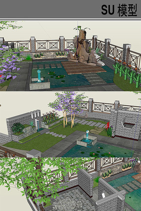 中式庭院景观 中式庭院景观