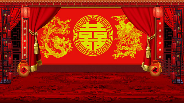 婚礼喜宴中国古代喜庆红色