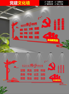红色社会主义核心价值观文化墙 红色社会主义核心价值观文化墙