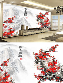 ��÷ˮīɽˮС���羰����ǽ