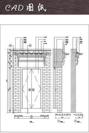 精美中式大门CAD