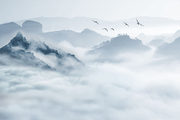 意境抽象中式山水背景墙壁画 意境抽象中式山水背景墙壁画