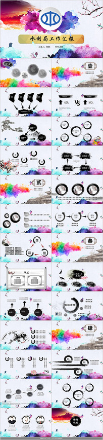 ˮ���ֹ����㱨PPTģ��