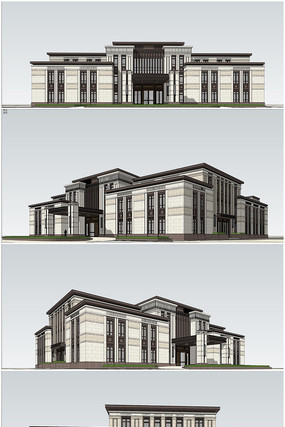 精品新古典风格会所SU模型 精品新古典风格会所SU模型