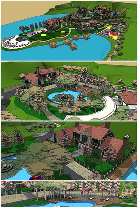 ˽��ɽׯ��ˮ���۽���SUģ�� skp