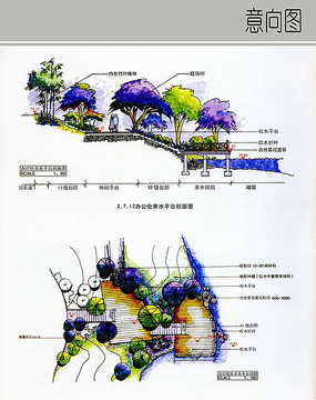 办公处亲水平台平立面图