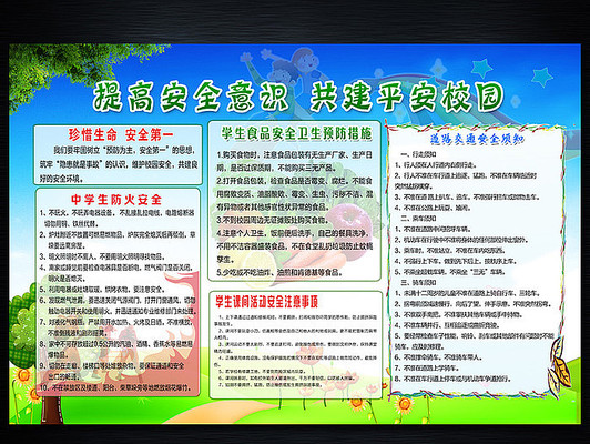 校园安全宣传展板 校园安全宣传展板