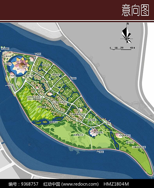 休闲度假岛屿彩平图