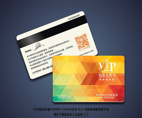 炫彩简约时尚vip卡模板 炫彩简约时尚vip卡模板