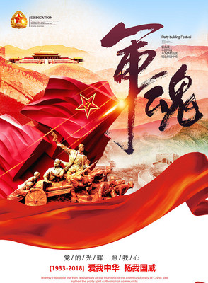 大气红色建军海报 大气红色建军海报