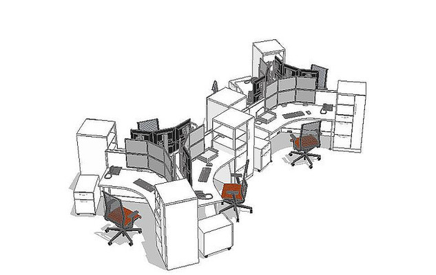 造型办公桌su模型 造型办公桌su模型