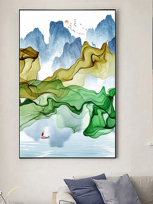 新中式山水意境云雾装饰画 新中式山水意境云雾装饰画