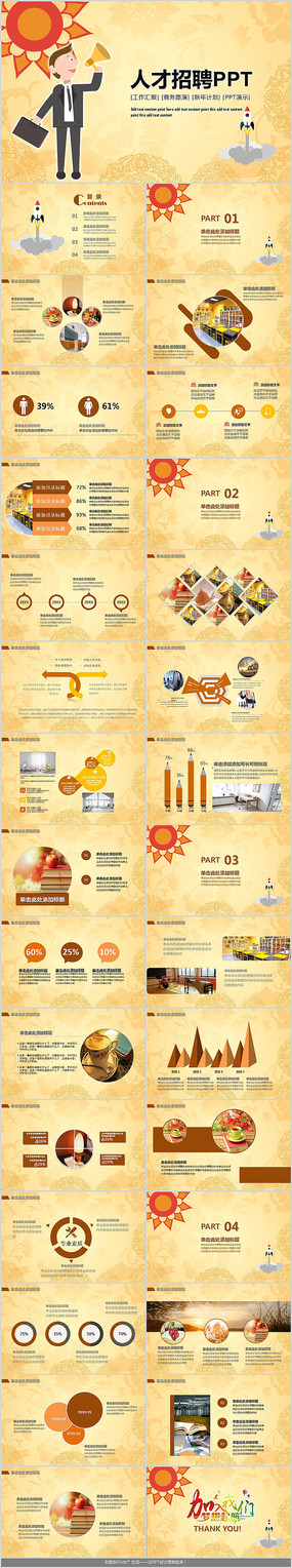 ������Դ��Ƹ�г�PPTģ��