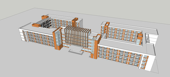 ��ѧ¥��Ʋ�ͼģ�� skp