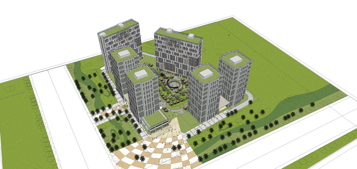 大运河某住宅区SU模型