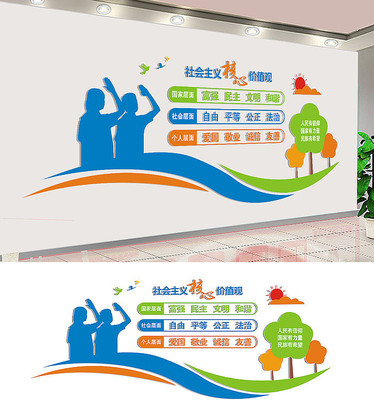 校园核心价值观文化墙 校园核心价值观文化墙