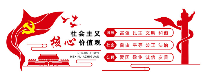 社会主义核心价值观文化墙 PSD