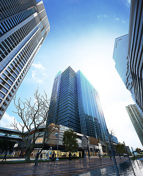 商务建筑广场透视图