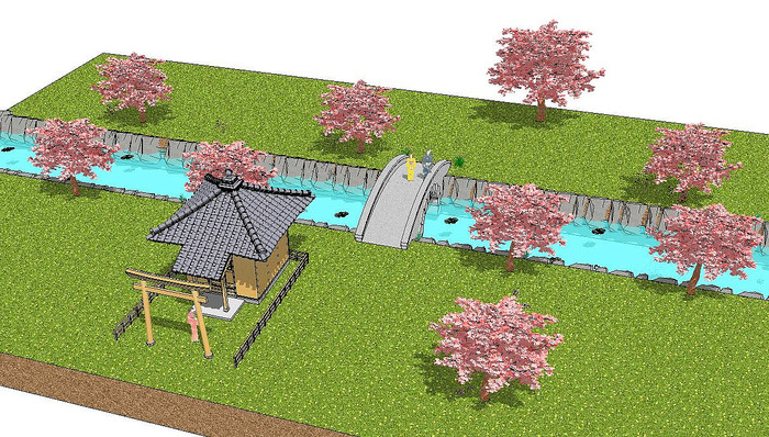 日式河道景观 日式河道景观