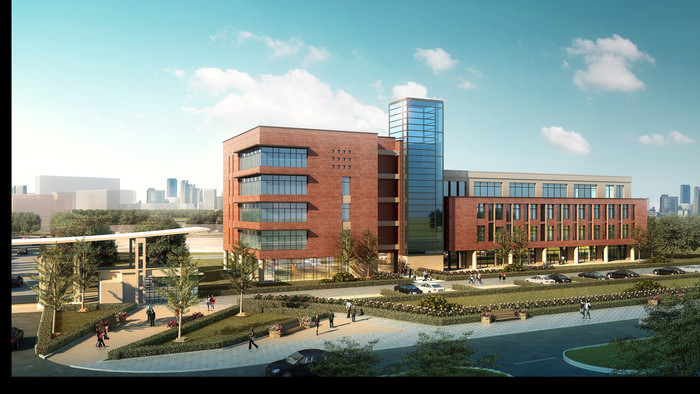 办公楼后立面建筑模型 办公楼后立面建筑模型