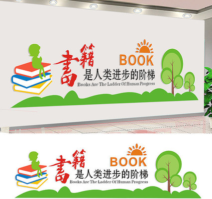阅览室校园文化墙 阅览室校园文化墙