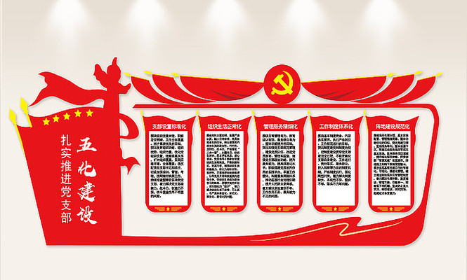 党支部五化建设党建文化墙 党支部五化建设党建文化墙