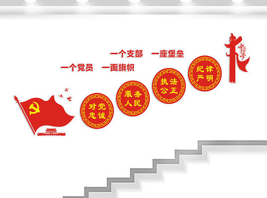 楼梯党建文化墙设计 楼梯党建文化墙设计