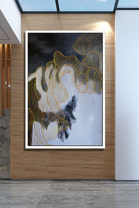 金色线条艺艺术客厅玄关装饰画 金色线条艺艺术客厅玄关装饰画