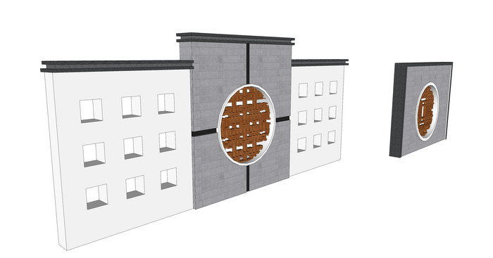 中式镂空景墙SU模型 中式镂空景墙SU模型