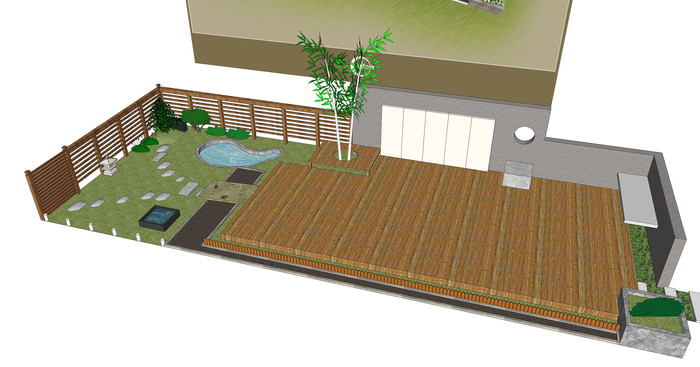 中式庭院小场景SU模型 中式庭院小场景SU模型