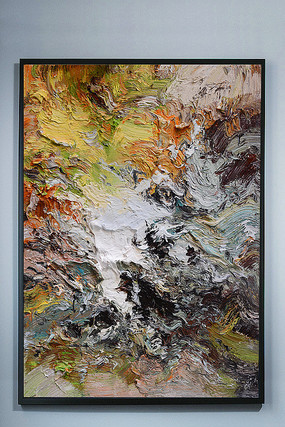 立体堆色抽象装饰玄关油画 立体堆色抽象装饰玄关油画