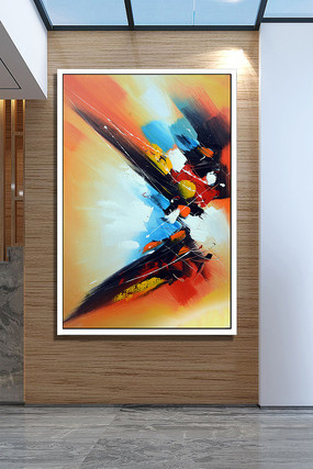 水彩色块艺术玄关装饰画 水彩色块艺术玄关装饰画