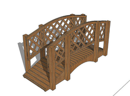 网格栏木桥su 网格栏木桥su