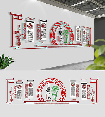 中式中医文化墙设计 中式中医文化墙设计