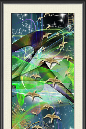 抽象线条飞鸟装饰画 抽象线条飞鸟装饰画