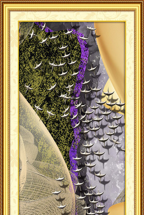 新中式抽象线条金色装饰画 新中式抽象线条金色装饰画