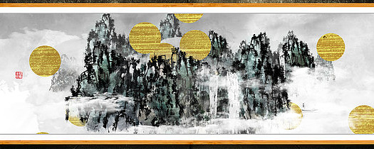 高山山水画玄关画 高山山水画玄关画