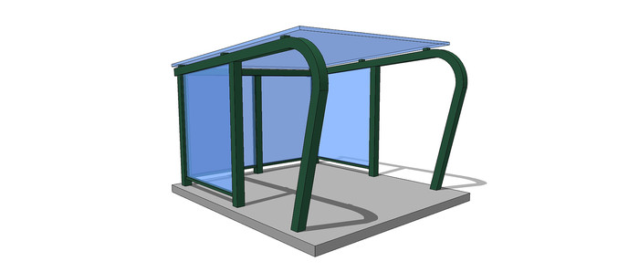 透光雨棚庇护所SU模型 透光雨棚庇护所SU模型