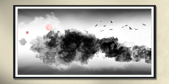 写意山水画餐厅装饰画 写意山水画餐厅装饰画