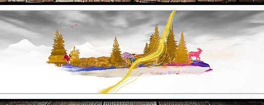 风景风水画中堂画 风景风水画中堂画