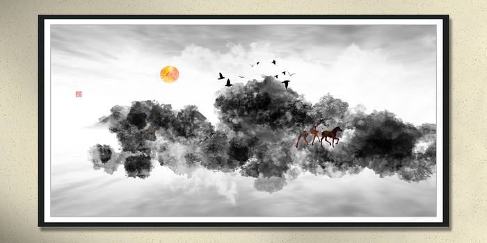 古典水墨画玄关画 古典水墨画玄关画