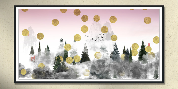 艺术水墨画屏风画 艺术水墨画屏风画