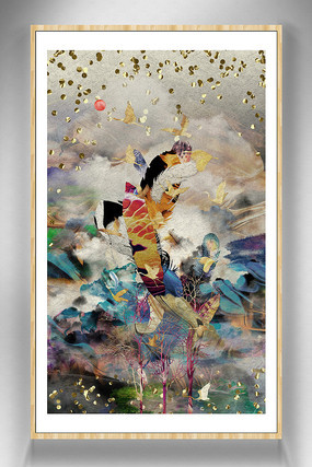 线条无框画油墨油画 线条无框画油墨油画