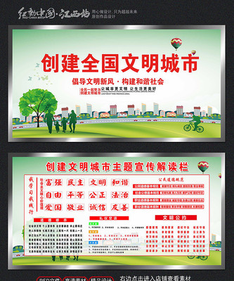 创建全国文明城市社区展板 创建全国文明城市社区展板
