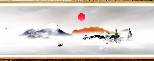 创意山水画大堂画 创意山水画大堂画