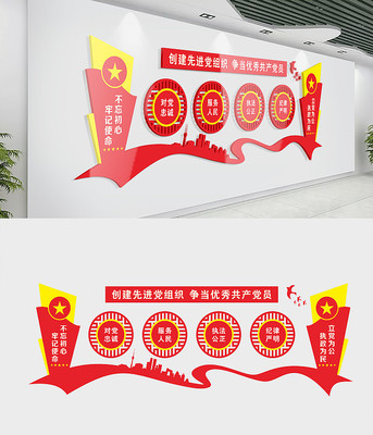 对党忠诚党建文化墙 对党忠诚党建文化墙